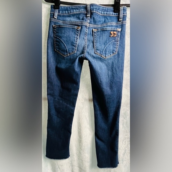 Joe's Jeans Cigarette Slim Fit Dark Blue Distressed Wash  Raw Hem Size 25 EUC - Picture 2 of 12